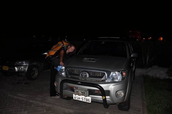 O feliz reencontro com a Fiona no nosso hotel em Paramaribo - Suriname